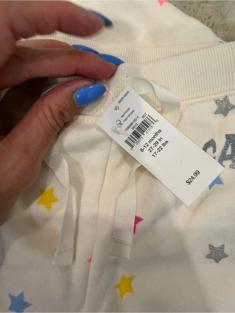 GAP Cream Hoodie & Jogger Set with Multicolor Stars